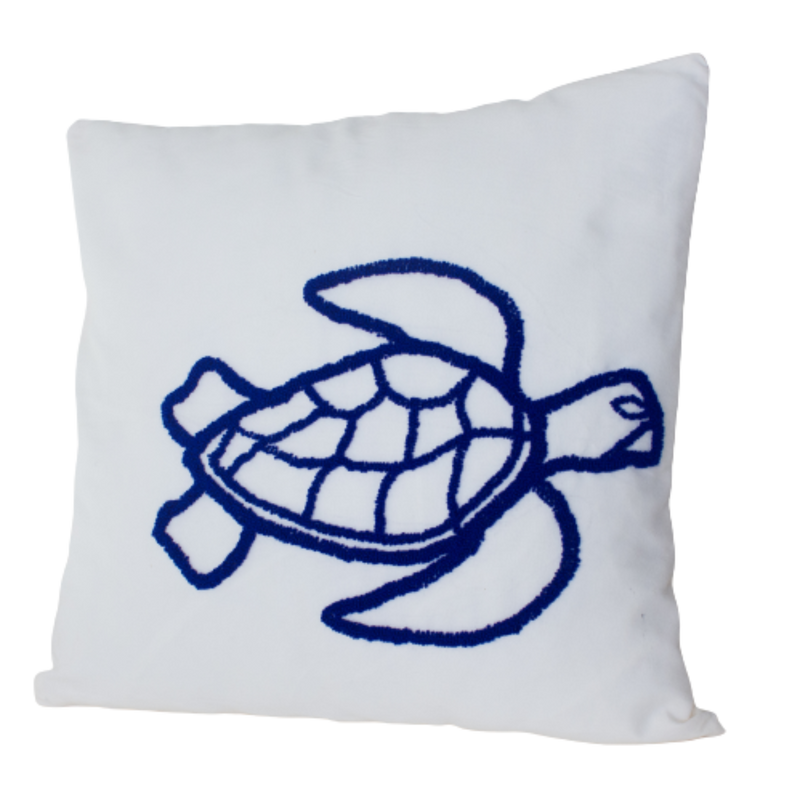 Embroidered design-turtle cushion