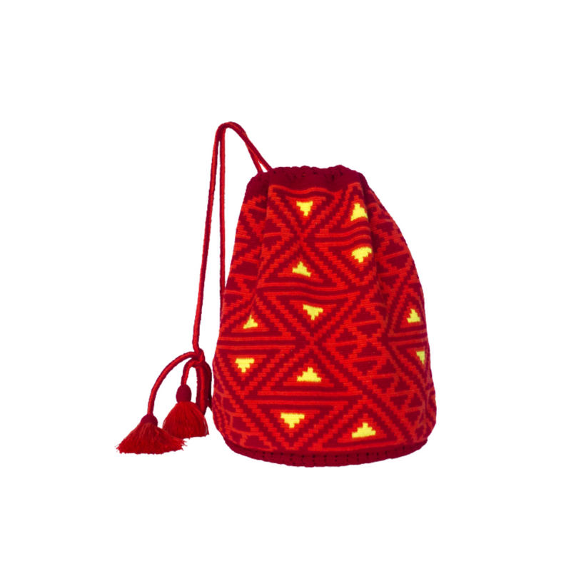 Bolso de Mano Wayuu Rojo- Amarillo