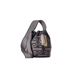 Gray Wayuu Backpack with long strap