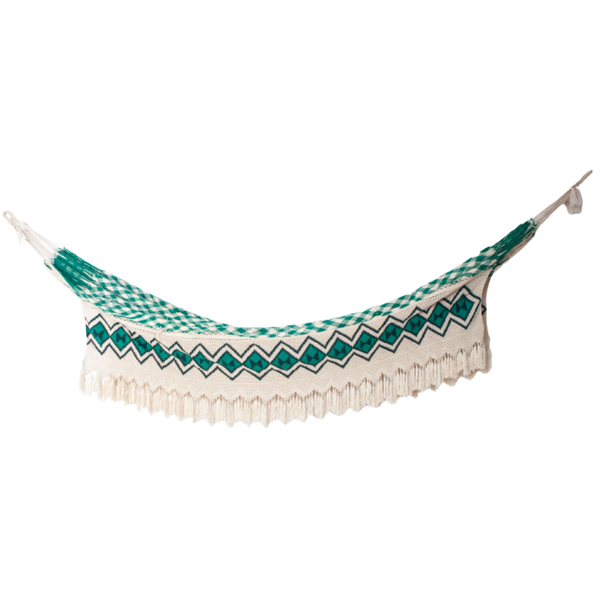 Green White Wayuu hammock