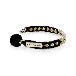 Gray/Black Wayuu bracelet with pompom