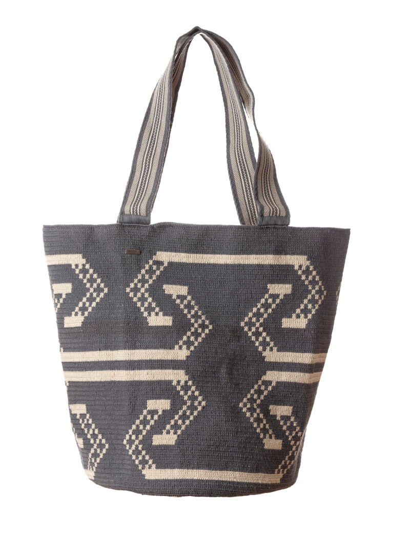 Gray/Beige Wayuu Beach Bag
